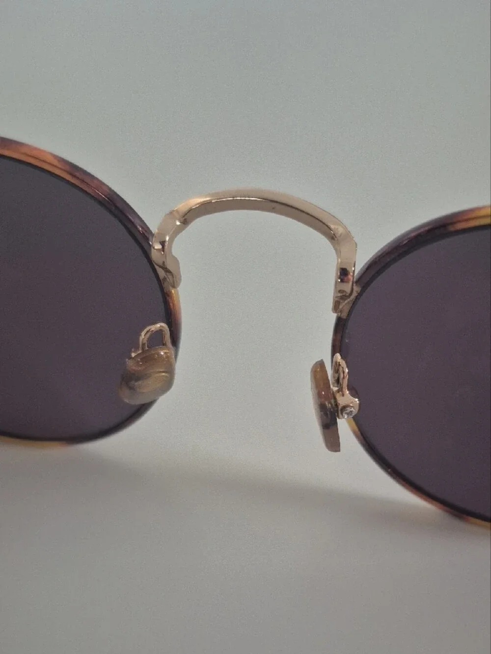 New Crap Eyewear - Round Light Tortoiseshell Frame Sunglasses with Gold Accents